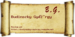 Budinszky György névjegykártya